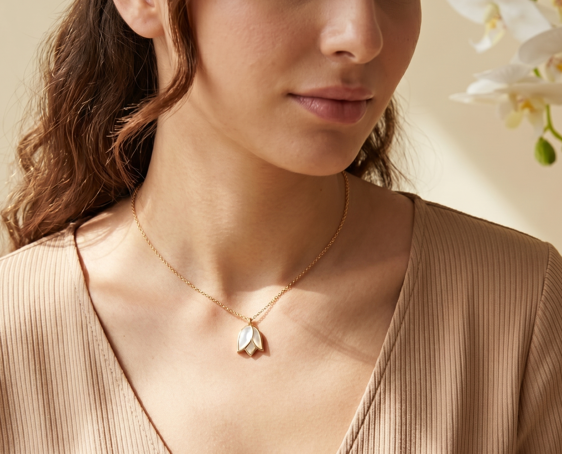 elegant necklace tulip flower love necklace for her 