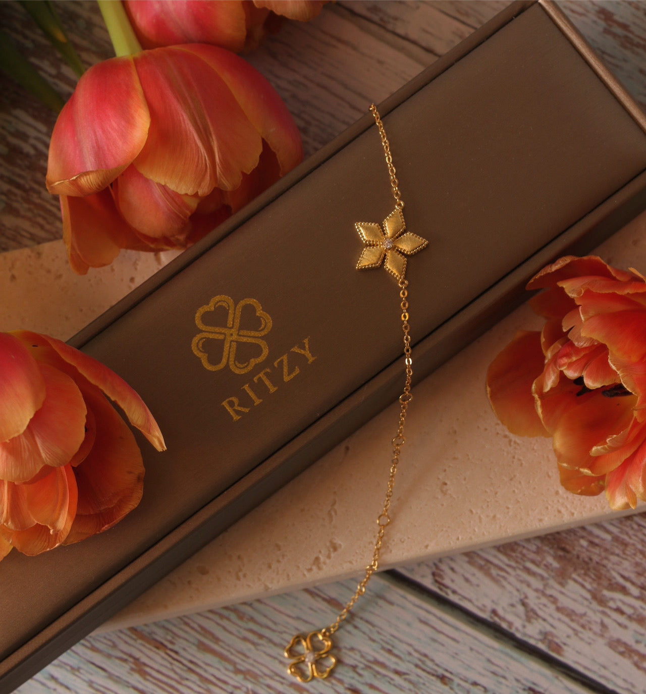 Stella golden bracelet, gold plated
