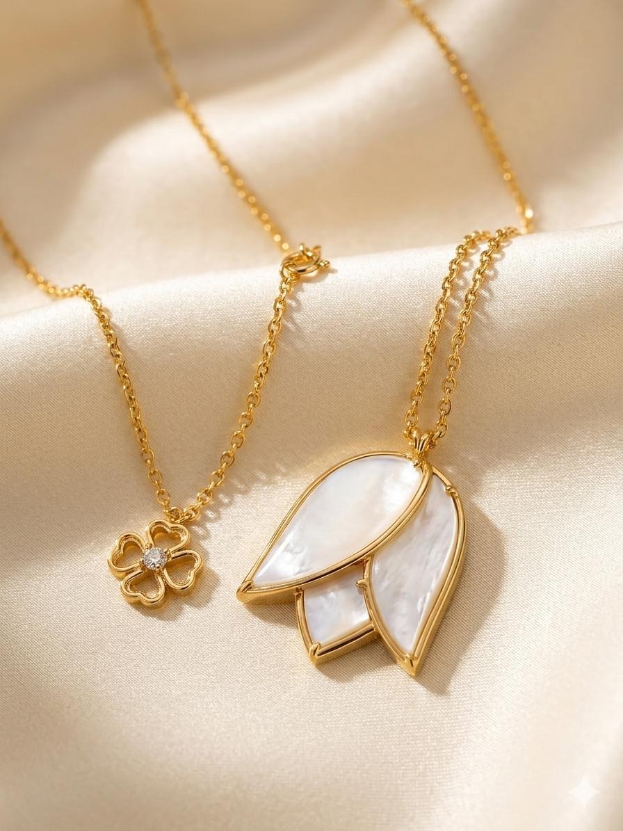 The Love long gold-tone tulip necklace by Ritzy