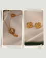 Golden Flora ( Necklace & Earrings Set )