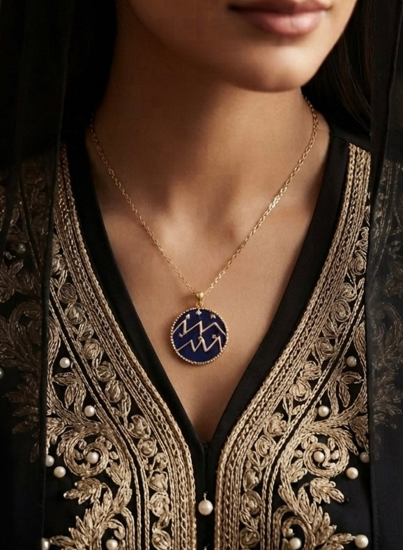 Aquarius zodiac necklace by Ritzy — view 2