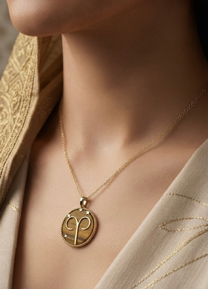 Aries zodiac necklace by Ritzy — view 2