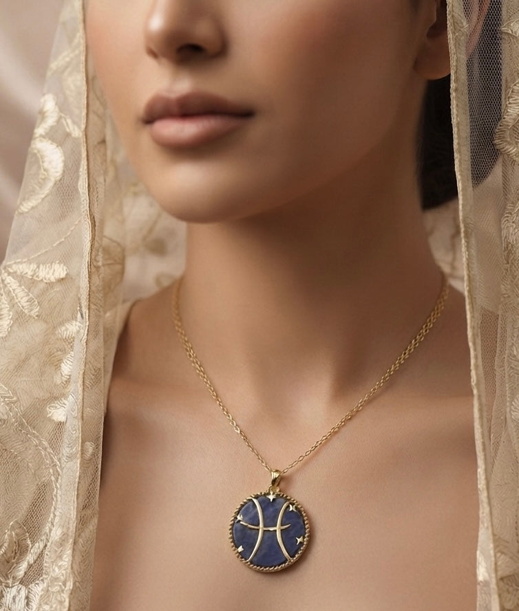 Pisces zodiac necklace by Ritzy — view 2