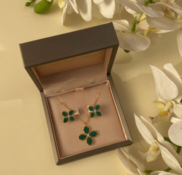 BLOOM - Malachite earrings & necklace set