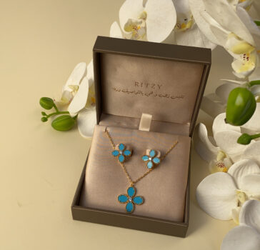 BLOOM - Turquoise necklace & earrings Set