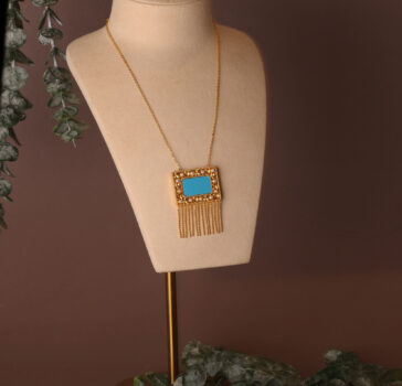 DANA - small Square - Turquoise necklace