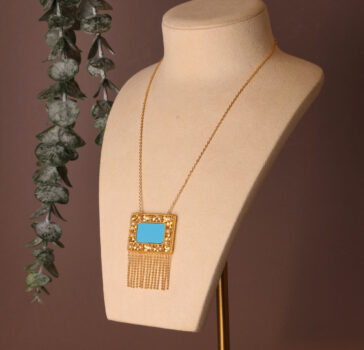 DANA - small Square - Turquoise necklace