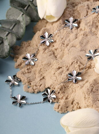 Doré - silver 925 - 10 flowers necklace