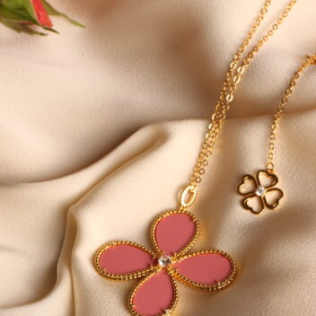 Bloom - Pink turquoise Long necklace