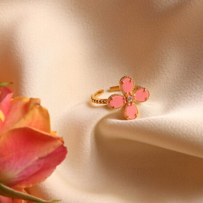 Bloom - pink turquoise ring